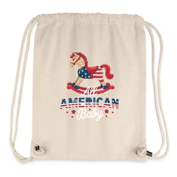 All American Baby Schaukelpferd Design - Stanley/Stella recycelter Gym Bag - Naturweiß - Vorne