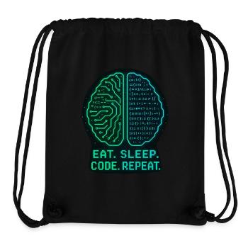 Eat Sleep Code Repeat Geek Design - Stanley/Stella recycelter Gym Bag - Schwarz - Vorne