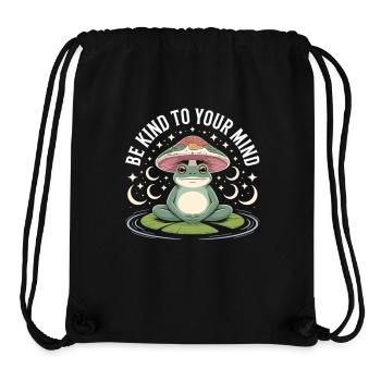 Meditierender Frosch auf Seerose - Stanley/Stella recycelter Gym Bag - Schwarz - Vorne