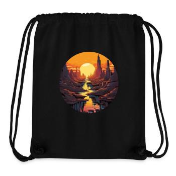 Sonnenuntergang Im Canyon Mit Fluss Und - Stanley/Stella recycelter Gym Bag - Schwarz - Vorne