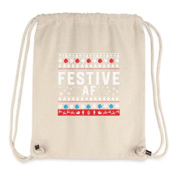 Cadeau AF navideo festif amusant pour les hommes - Sac à cordon recyclé Stanley/Stella - blanc naturel - Devant