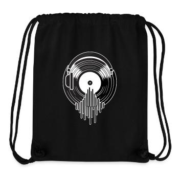 Musik Schallplatte Kopfhörer Retro DJ Design - Stanley/Stella recycelter Gym Bag - Schwarz - Vorne