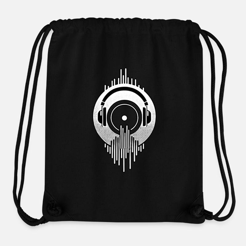 Musik Schallplatte Kopfhörer Retro DJ Design - Stanley/Stella recycelter Gym Bag - Schwarz