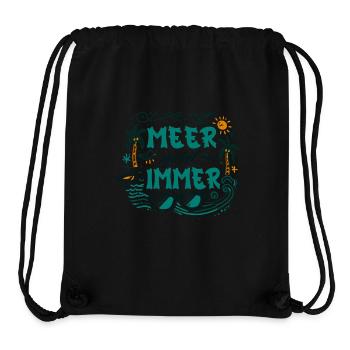 Sea Goes Always Summer Beach Saying Shirt - Stanley/Stella Recycled Gym Bag - black - Front