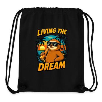 Faultier Urlaub Retro – Living the Dream - Stanley/Stella recycelter Gym Bag - Schwarz - Vorne
