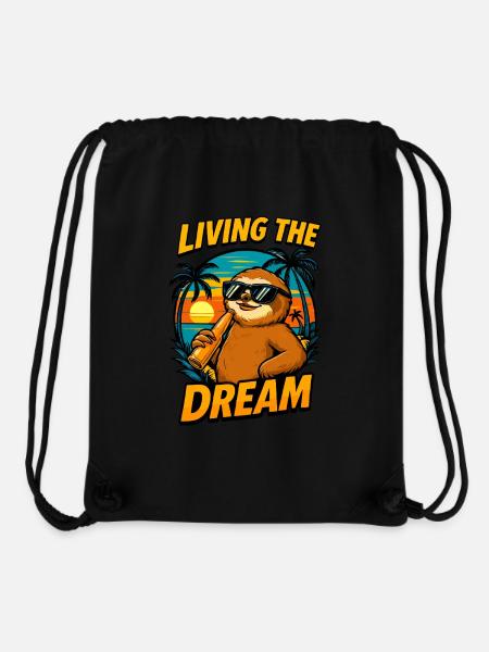 Faultier Urlaub Retro – Living the Dream - Stanley/Stella recycelter Gym Bag - Schwarz