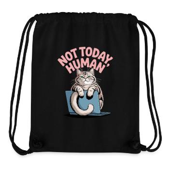 Katzen Spruch Not Today Human Büro Cat Homeoffice - Stanley/Stella recycelter Gym Bag - Schwarz - Vorne