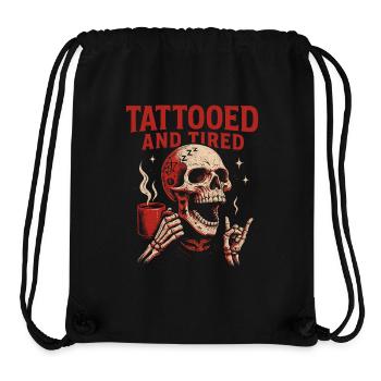 Tattooed And Tired Skull Art - Stanley/Stella Recycled Gym Bag - black - Front