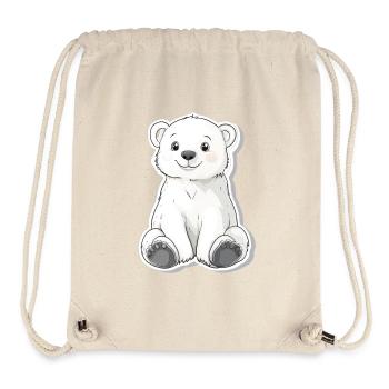Polar Bear Illustration – Arctic Animal Motif - Stanley/Stella Recycled Gym Bag - natural - Front