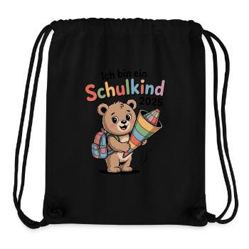 Bear School Cone School Enrollment Elementary School Back to School - Stanley/Stella Recycled Gym Bag - black - Front
