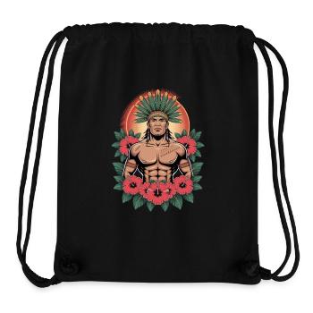 Proud tribal warrior with hibiscus - Stanley/Stella Recycled Gym Bag - black - Front
