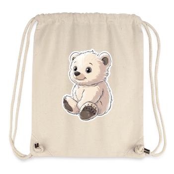 Polar Bear Illustration – Arctic Animal Motif - Stanley/Stella Recycled Gym Bag - natural - Front