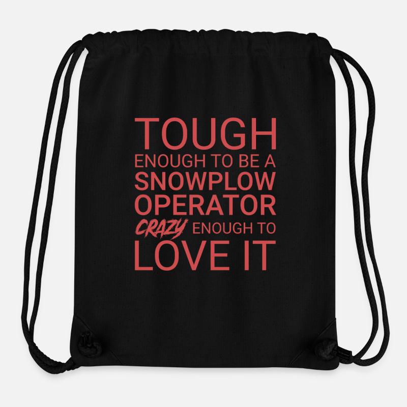 Snowplow Operator Crazy Schneepflugfahrer - Stanley/Stella recycelter Gym Bag - Schwarz
