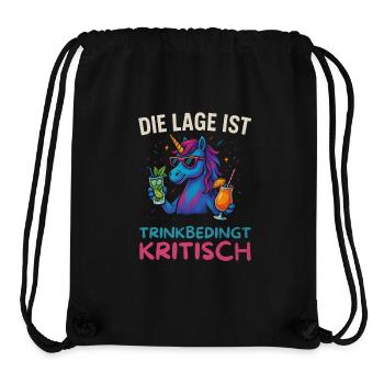 Drôle de buveur Design Licorne - Sac à cordon recyclé Stanley/Stella - noir - Devant