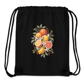 Citrus Boho Vintage Style Natural - Stanley/Stella Recycled Gym Bag - black - Front