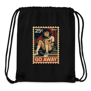 Comic Girl on Stairs Stamp, Go Away! - Stanley/Stella Recycled Gym Bag - black - Front