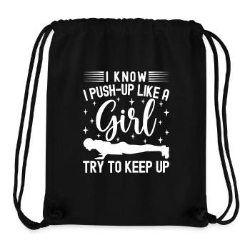 Gym Junkies Push-Up Like A Girl Keep Up - Stanley/Stella recycelter Gym Bag - Schwarz - Vorne