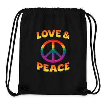 Love & Peace - Stanley/Stella Recycled Gym Bag - black - Front