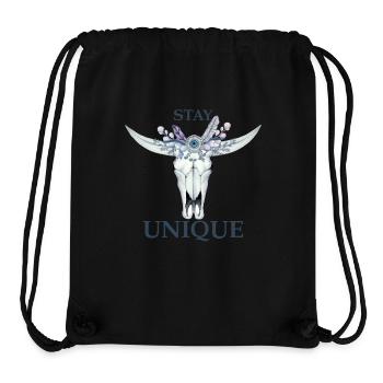 Einzigartig bleiben Boho Bull Skull Floral Stay - Stanley/Stella recycelter Gym Bag - Schwarz - Vorne