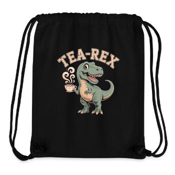 Tea-Rex – Le Dino de thé - Sac à cordon recyclé Stanley/Stella - noir - Devant