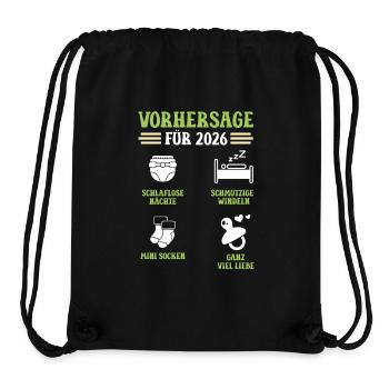 Schwangerschaft VORHERSAGE 2026 Lustiges - Stanley/Stella recycelter Gym Bag - Schwarz - Vorne
