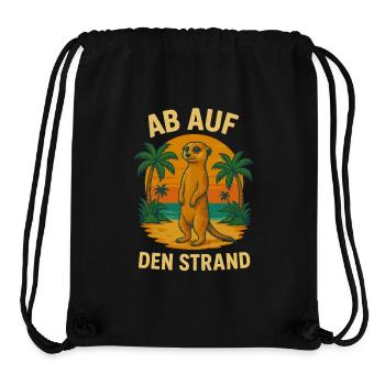 Meerkat Retro Summer Beach Holiday Sea Palm Trees - Stanley/Stella Recycled Gym Bag - black - Front