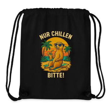 Meerkat Retro Summer Beach Sea Holiday Palm Trees - Stanley/Stella Recycled Gym Bag - black - Front