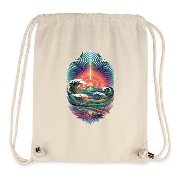 Wellen Und Sonnenaufgang Kunstwerk - Stanley/Stella recycelter Gym Bag - Naturweiß - Vorne
