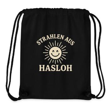 Hasloh Heimatliebe Shirt – Norddeutsch & Lokal - Stanley/Stella recycelter Gym Bag - Schwarz - Vorne