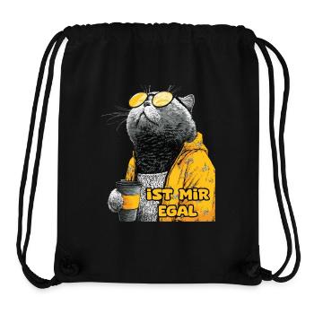 Mürrische Katze mit Kaffee und dem Spruch - Stanley/Stella recycelter Gym Bag - Schwarz - Vorne