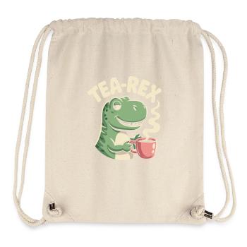 Conception de thé amusante avec Tea rex - Sac à cordon recyclé Stanley/Stella - blanc naturel - Devant
