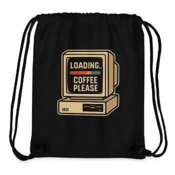 Loading Coffee Please Retro Computer - Stanley/Stella recycelter Gym Bag - Schwarz - Vorne