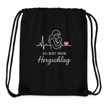 Herzschlag Design Mama Liebe Kind Mutter Muttertag - Stanley/Stella recycelter Gym Bag - Schwarz - Vorne