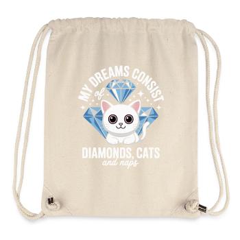 Träume bestehen aus Diamanten, Katzen, Nickerchen - Stanley/Stella recycelter Gym Bag - Naturweiß - Vorne