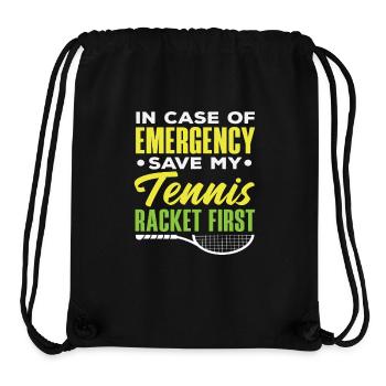 In Notfall Tennis Schläger Erst Retten Tennis - Stanley/Stella recycelter Gym Bag - Schwarz - Vorne