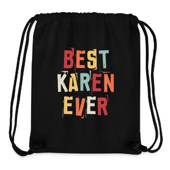 Meilleur Karen Jamais Rétro Prénom Texte Dire - Sac à cordon recyclé Stanley/Stella - noir - Devant