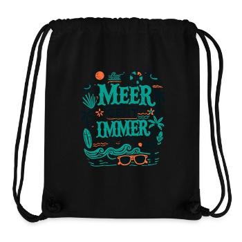 La mer va toujours les vacances d’été Beach Coast Chemise - Sac à cordon recyclé Stanley/Stella - noir - Devant