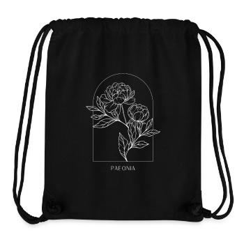 Botanisches Blumen Design, Minimalistische Paeonia - Stanley/Stella recycelter Gym Bag - Schwarz - Vorne