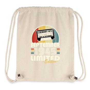 Legendär seit September 1945 Jahrgang Geburtstag - Stanley/Stella recycelter Gym Bag - Naturweiß - Vorne