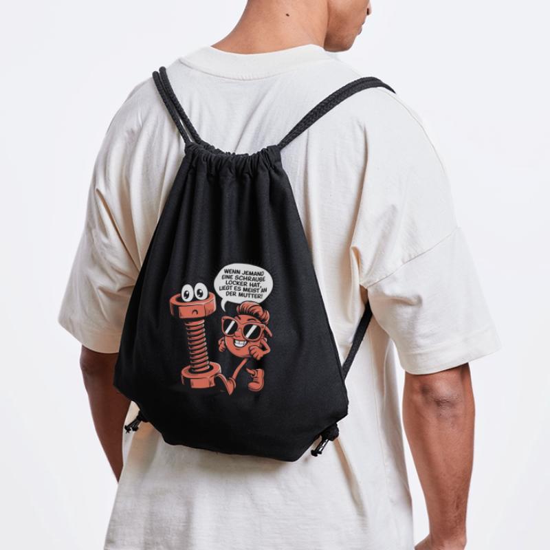 Wenn jemand eine Schraube locker hat Mutter Spruch Stanley/Stella recycelter Gym Bag