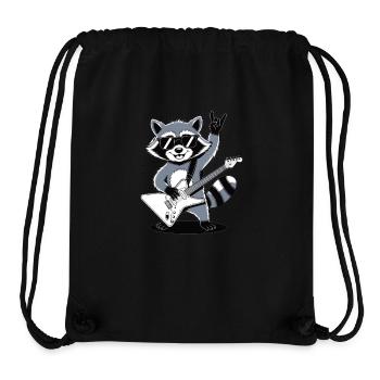 Rock Raccoon – with Guitar & Rock Style - Stanley/Stella Recycled Gym Bag - black - Front