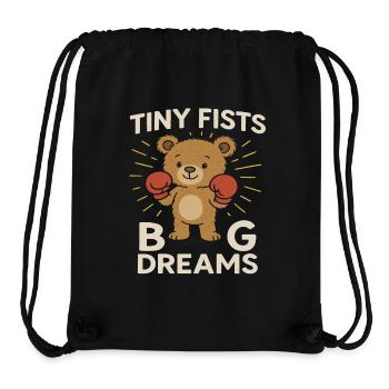 Kleine Fäuste große Träume Sport Ziele Kind - Stanley/Stella recycelter Gym Bag - Schwarz - Vorne