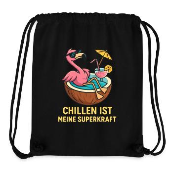Flamingo Vacances Été Plage Design Rétro - Sac à cordon recyclé Stanley/Stella - noir - Devant