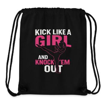 Kickboxen Fitness Frau Mädchen Kick Motivation - Stanley/Stella recycelter Gym Bag - Schwarz - Vorne