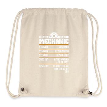 Mechanic Hourly Rate – Funny Garage Rules - Stanley/Stella Recycled Gym Bag - natural - Front