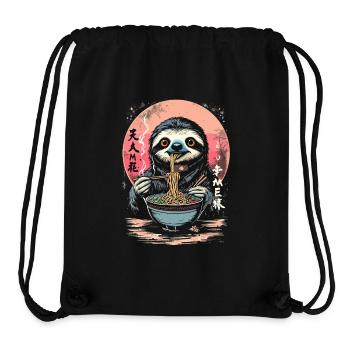 Faultier isst Ramen Japan Nudel Design - Stanley/Stella recycelter Gym Bag - Schwarz - Vorne