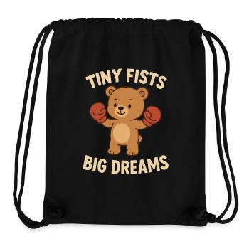 Kleine Fäuste große Träume Sport Ziele Kind - Stanley/Stella recycelter Gym Bag - Schwarz - Vorne