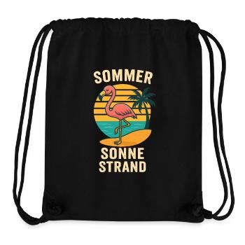 Flamingo Vacances Été Plage Design Rétro - Sac à cordon recyclé Stanley/Stella - noir - Devant
