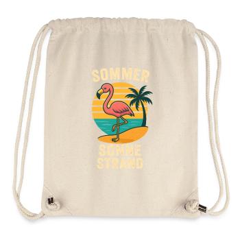 Flamingo Vacation Summer Beach Retro Design - Stanley/Stella Recycled Gym Bag - natural - Front