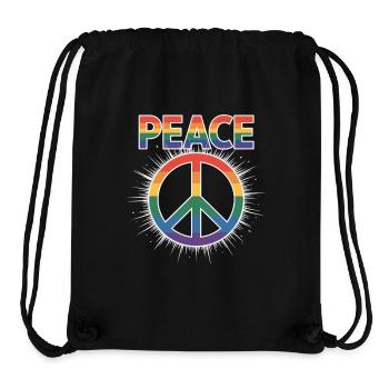 Peace Regenbogen Queer LGBTQ+ Pride Day - Stanley/Stella recycelter Gym Bag - Schwarz - Vorne